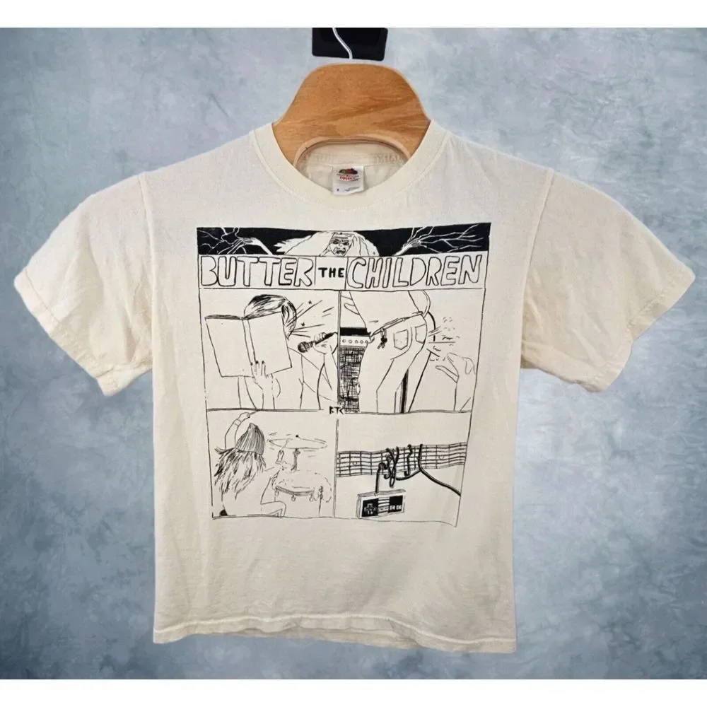 Rare Butter The Children‎ Shirt Size Small Adult Music Band White HTF Pop Cotton